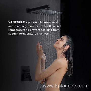 Matt Black Wall Mounted Luxury Shower Head